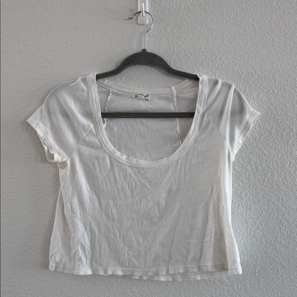 Free People White Crop Top